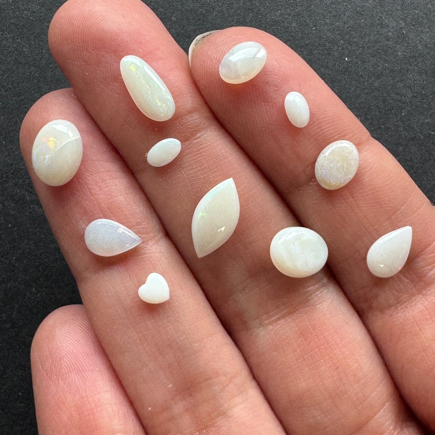 Freeform Lightning Opal Cabochons Set Of 5