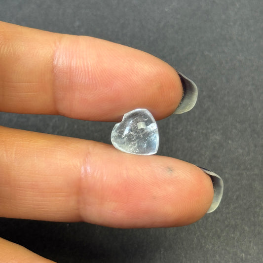 Aquamarine heart cabochon 2.78cts 9.0x9.0mm
