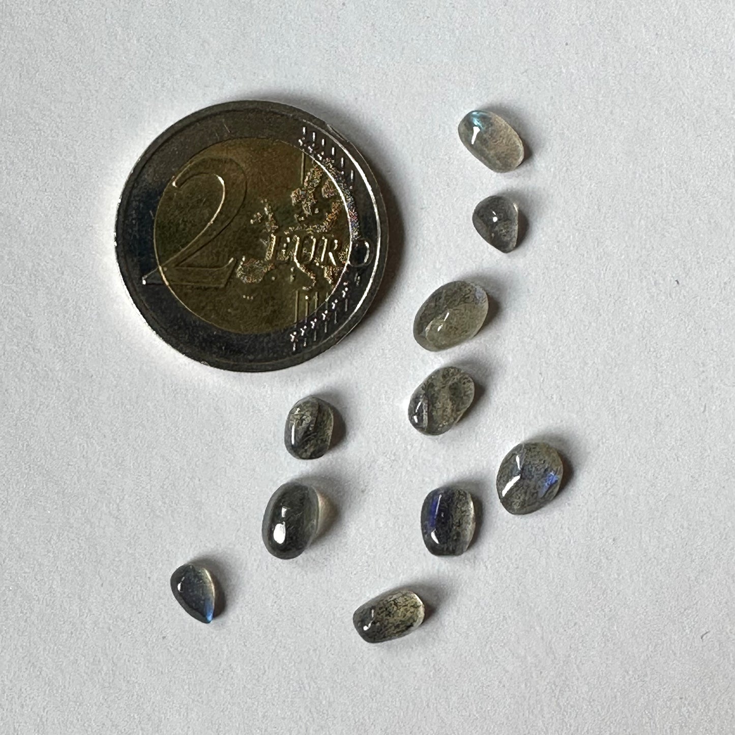 Faszinierende Labradorit-Cabochons, 10 Stück pro Beutel