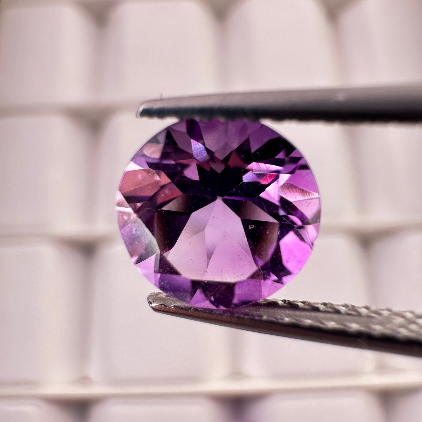 Vibrant Amethyst Round Intense Purple