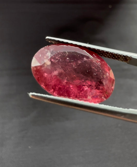 Pink Tourmaline, oval, star cut, 8.13cts, 15.7x11.3x6.4mm