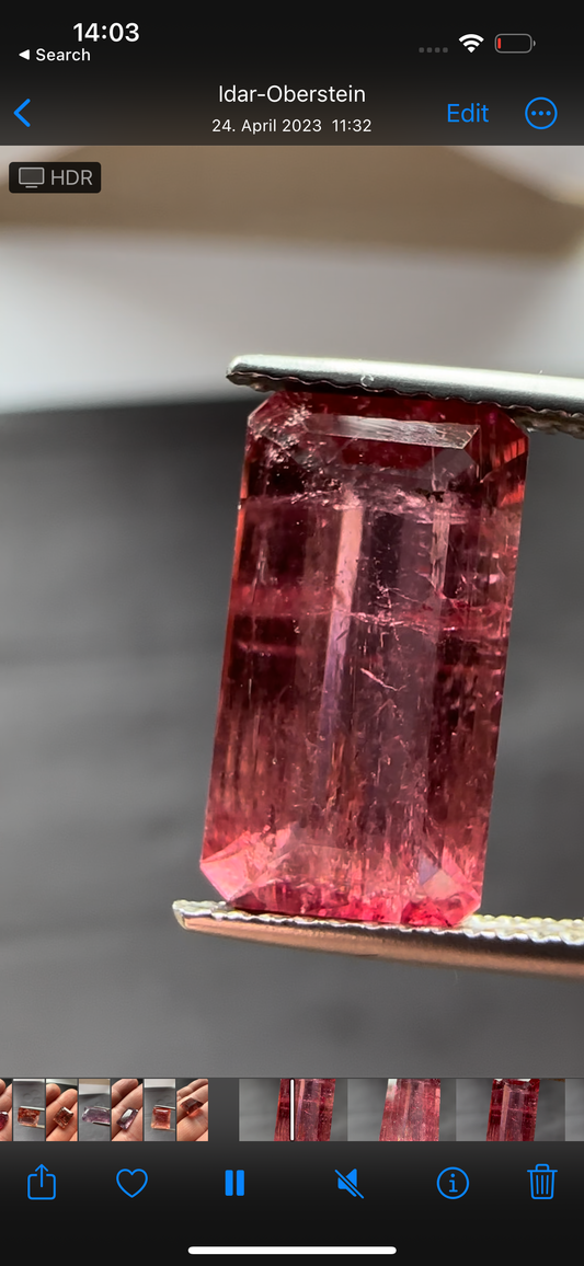 Pink Tourmaline, Emerald Cut, 4.16Cts, 14.0x7.5x4.5mm
