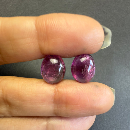 Juicy pink Violette Tourmaline cabochon Oval 12 x 10mm