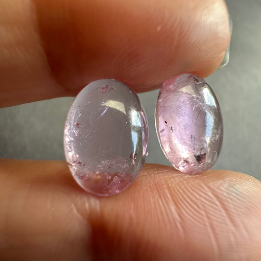 Delicate Tourmaline Cabochon with Rose Hue with Subtitle Shimmer