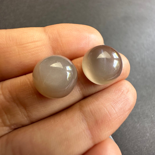Milchig schimmernde runde Mondstein-Cabochons 12mm
