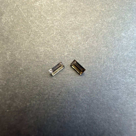 Smokey Quarz Pair, approx 6.0x2.8mm and 6.0x3.0