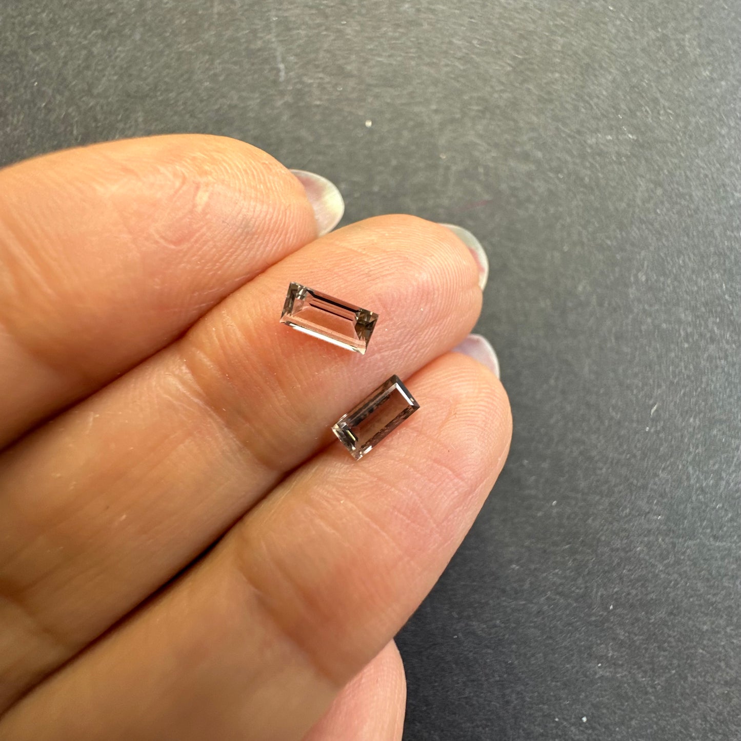 Smokey Quartz Pair, approx. 5.9x3.0mm, 0.65cts