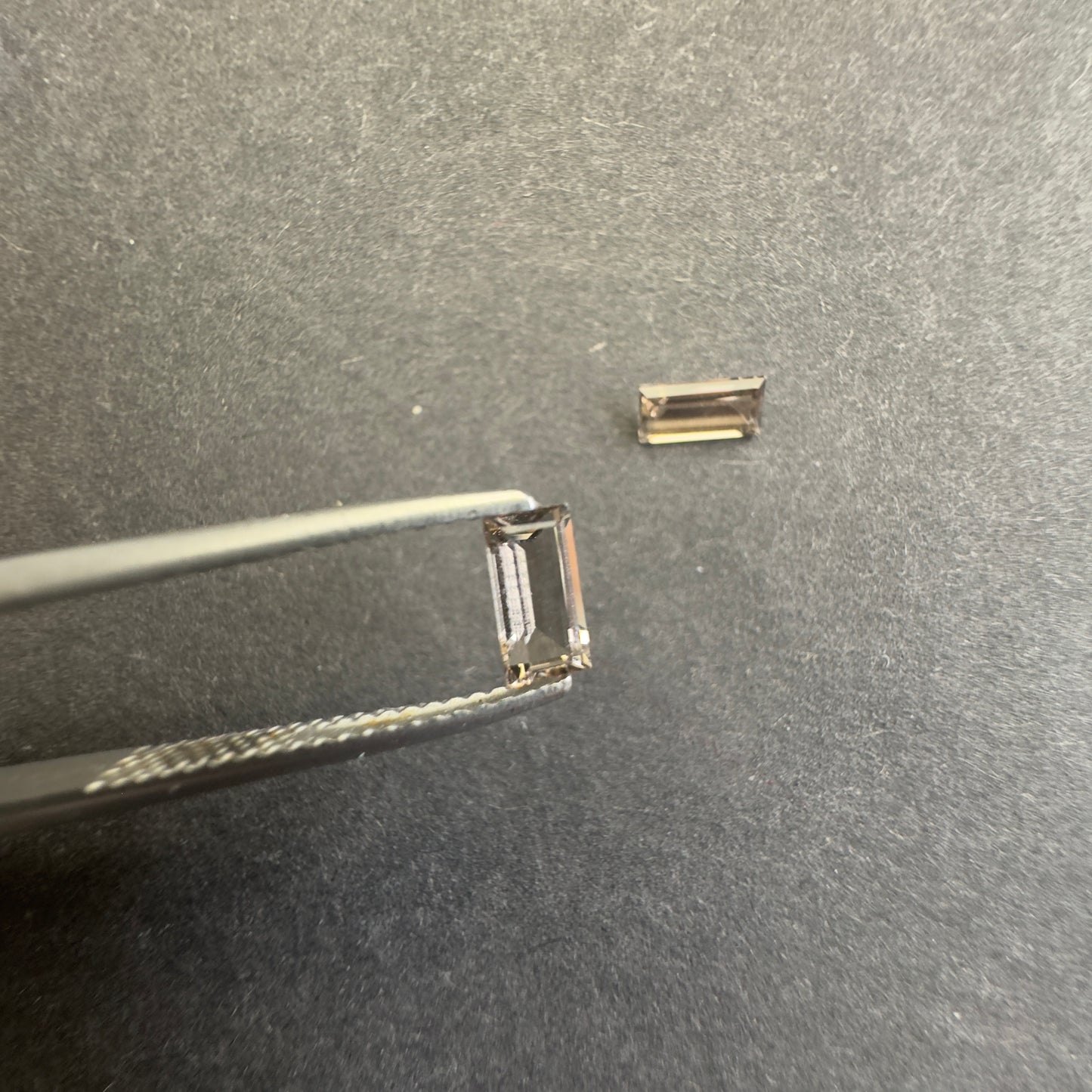 Smokey Quartz Pair, Emerald Cut, 5.9x3.1mm & 6.0x3.0mm, 0.60cts