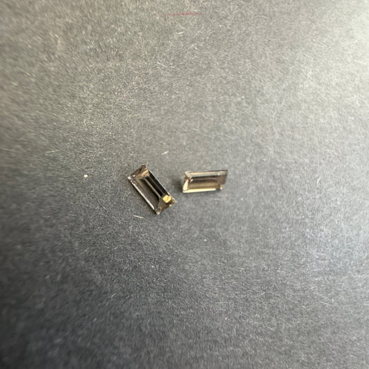 Smokey Quartz Pair, Emerald Cut, 5.9x3.1mm & 6.0x3.0mm, 0.60cts