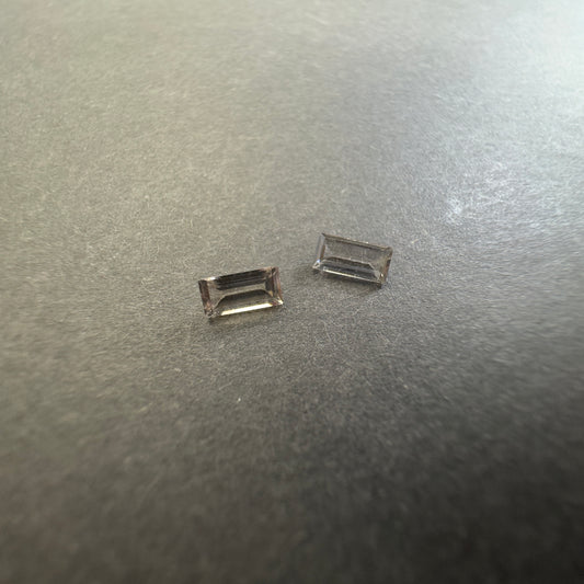 Smokey Quartz Pair, approx. 5.9x3.0mm & 6.0x3.0mm, Emerald cut, 0.50cts