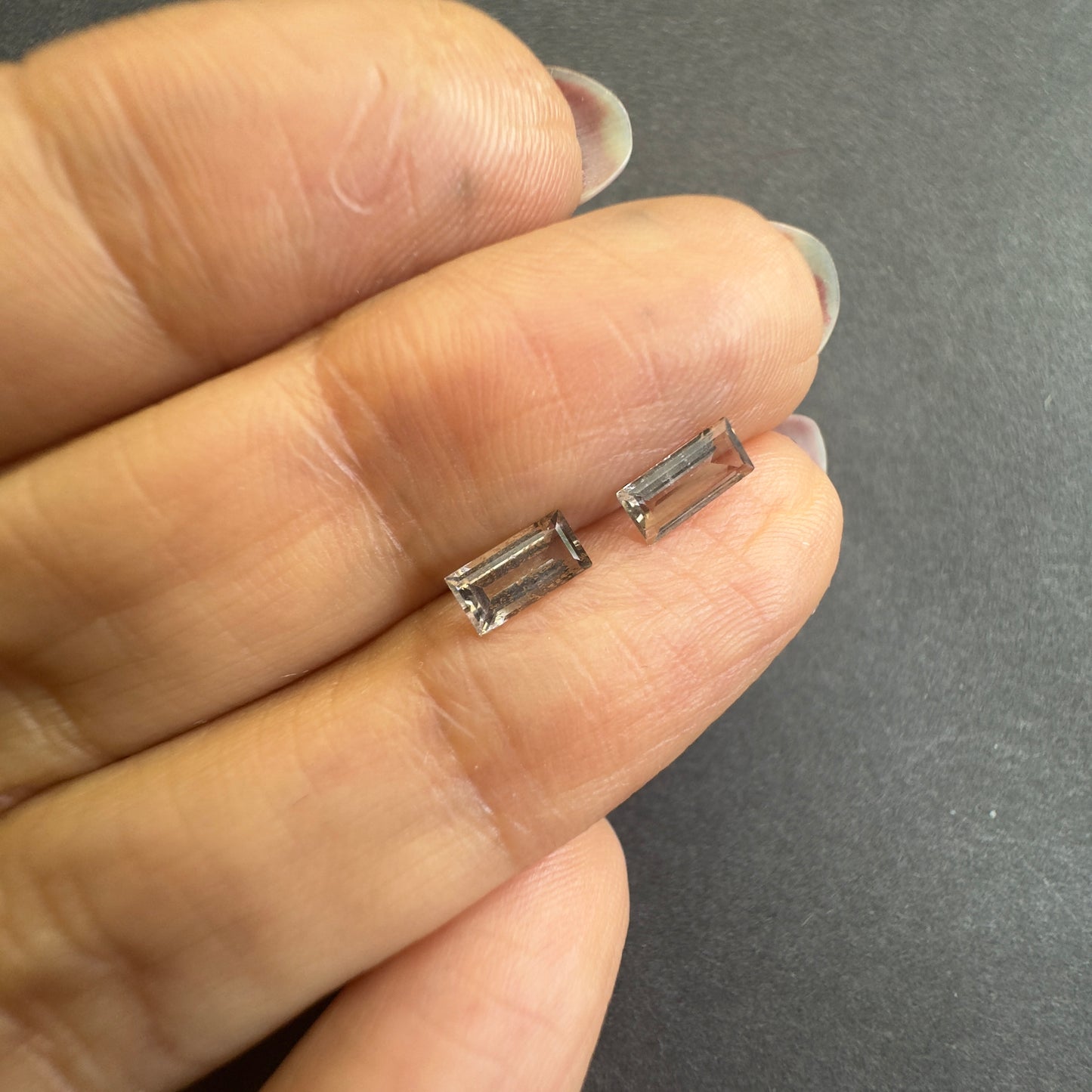 Smokey Quartz Pair, approx. 5.9x3.0mm & 6.0x3.0mm, Emerald cut, 0.50cts