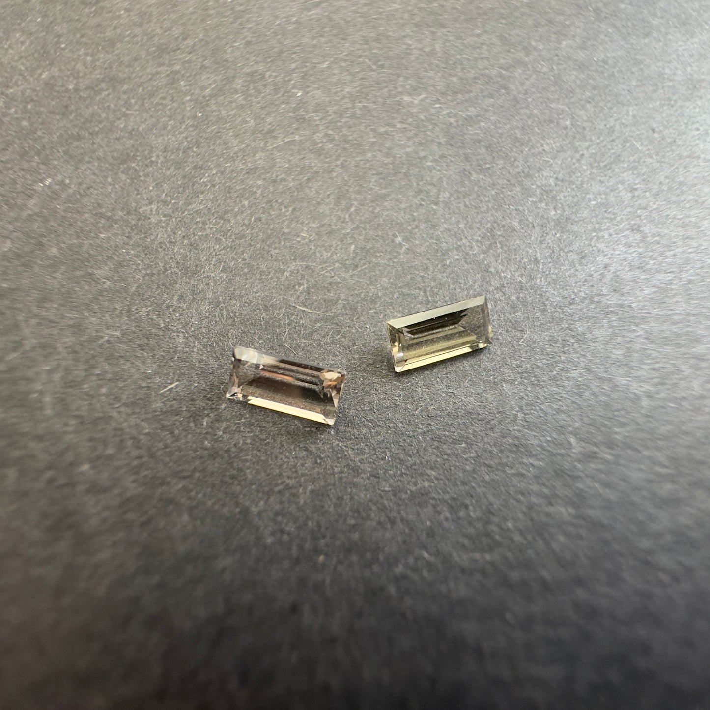 Smokey Quartz Pair, Emerald Cut, approx. 5.9x2.9mm & 5.8x2.9mm, 0.55cts