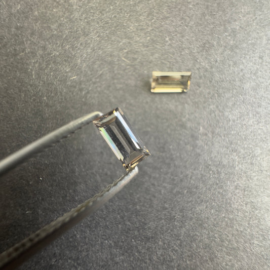 Smokey Quartz Pair, Emerald Cut, approx. 5.9x2.9mm & 5.8x2.9mm, 0.55cts