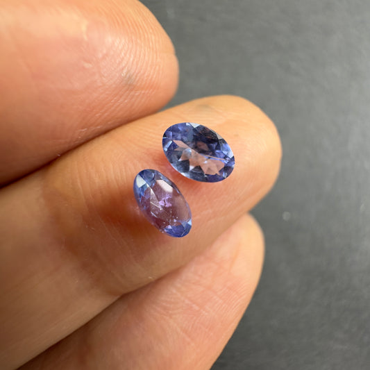 Tansanit Natur Blau Facettiert Paar Oval Form