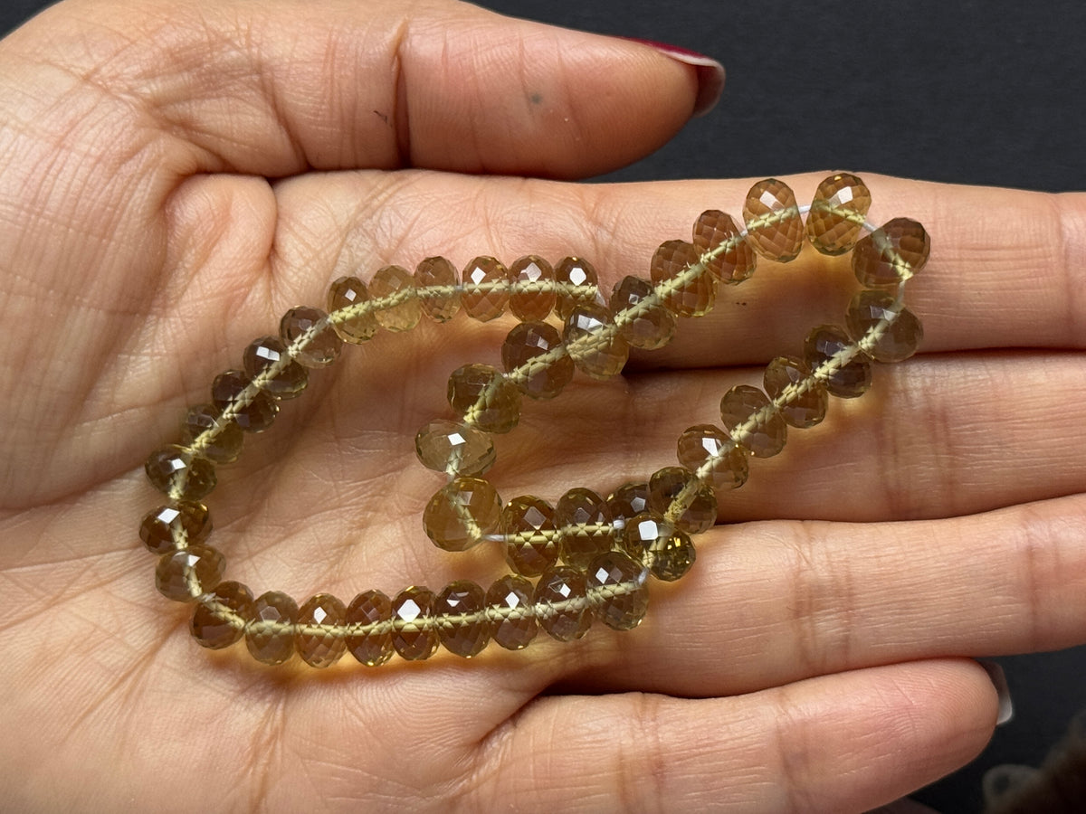 Natürlicher Citrin facettierte runde Scheibe Perlenstrang 240.35cts – Hellgelb – 22.5cm
