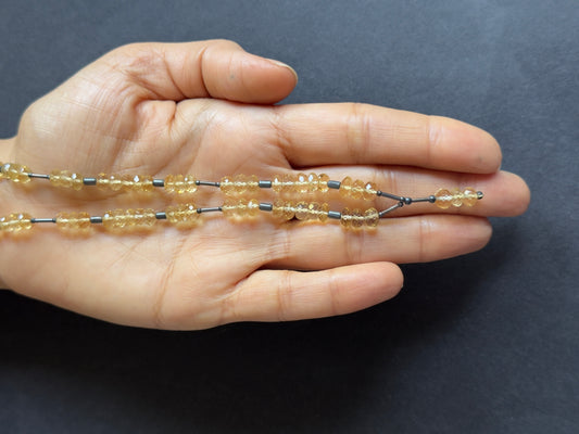 Elegant bright and Sparkling Citrin Rondelle Necklace with Matching Earrings