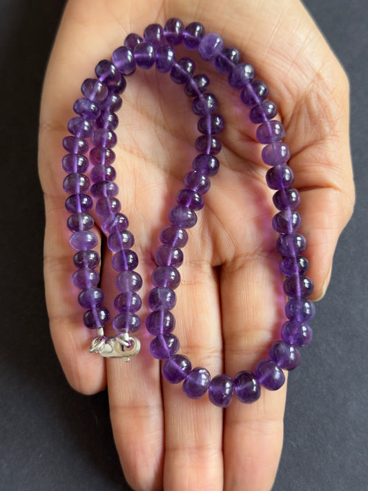 Beautiful Amethyst Necklace Polished Rondelle 43cm.