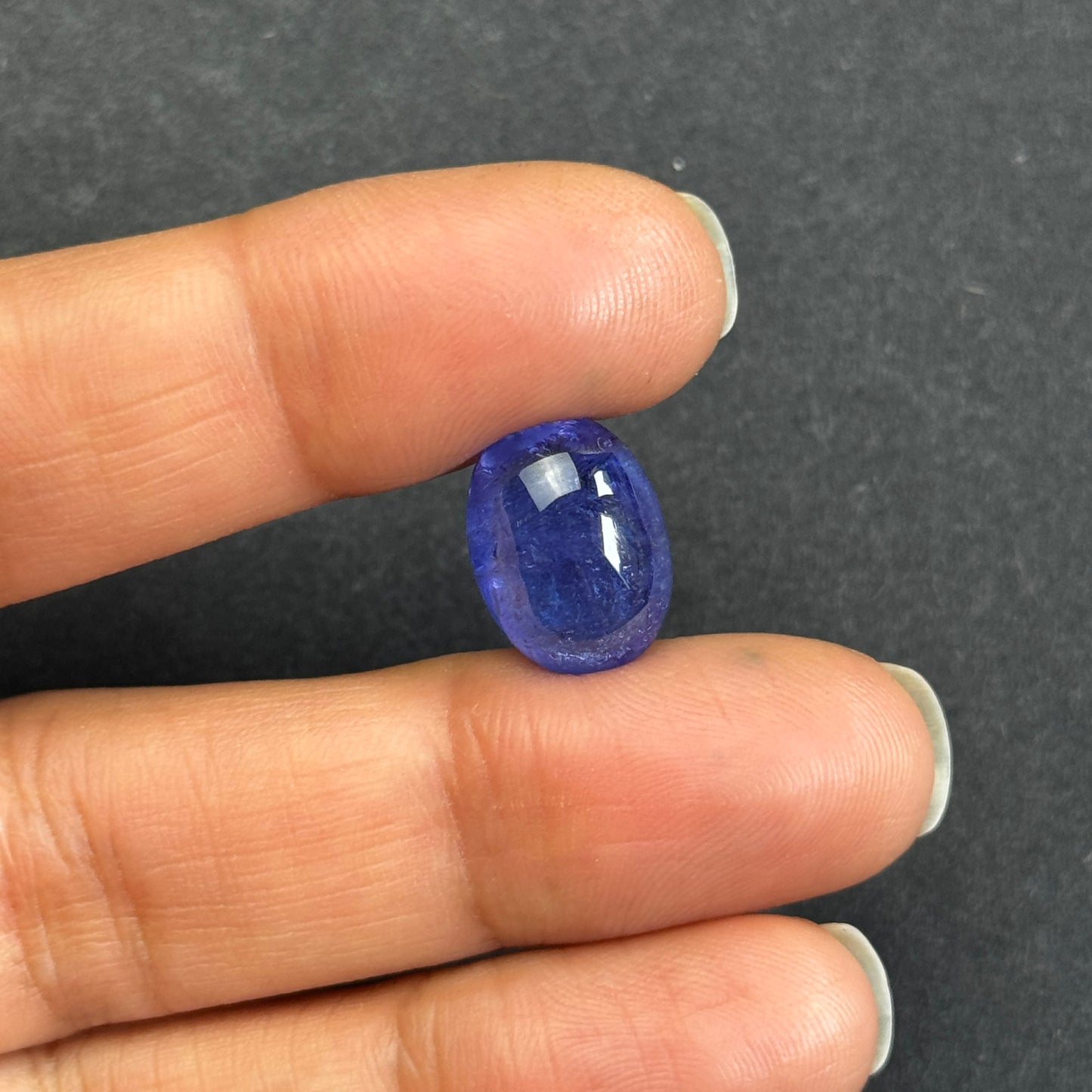 Delightful Indigo Blue Oval Tanzanite Cabochon - 7.64cts