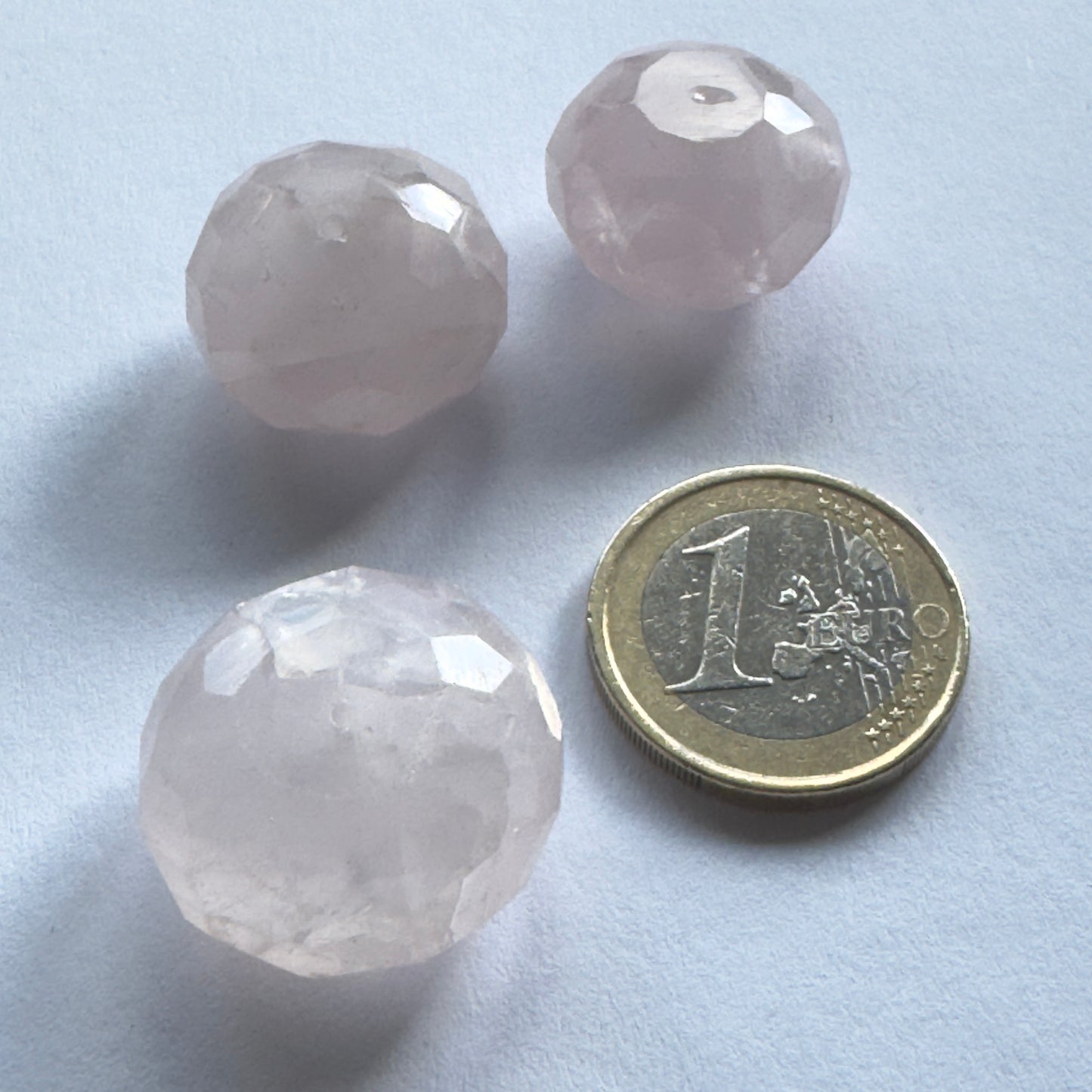 Rose Quartz Round Loose Beads Drilled faceted