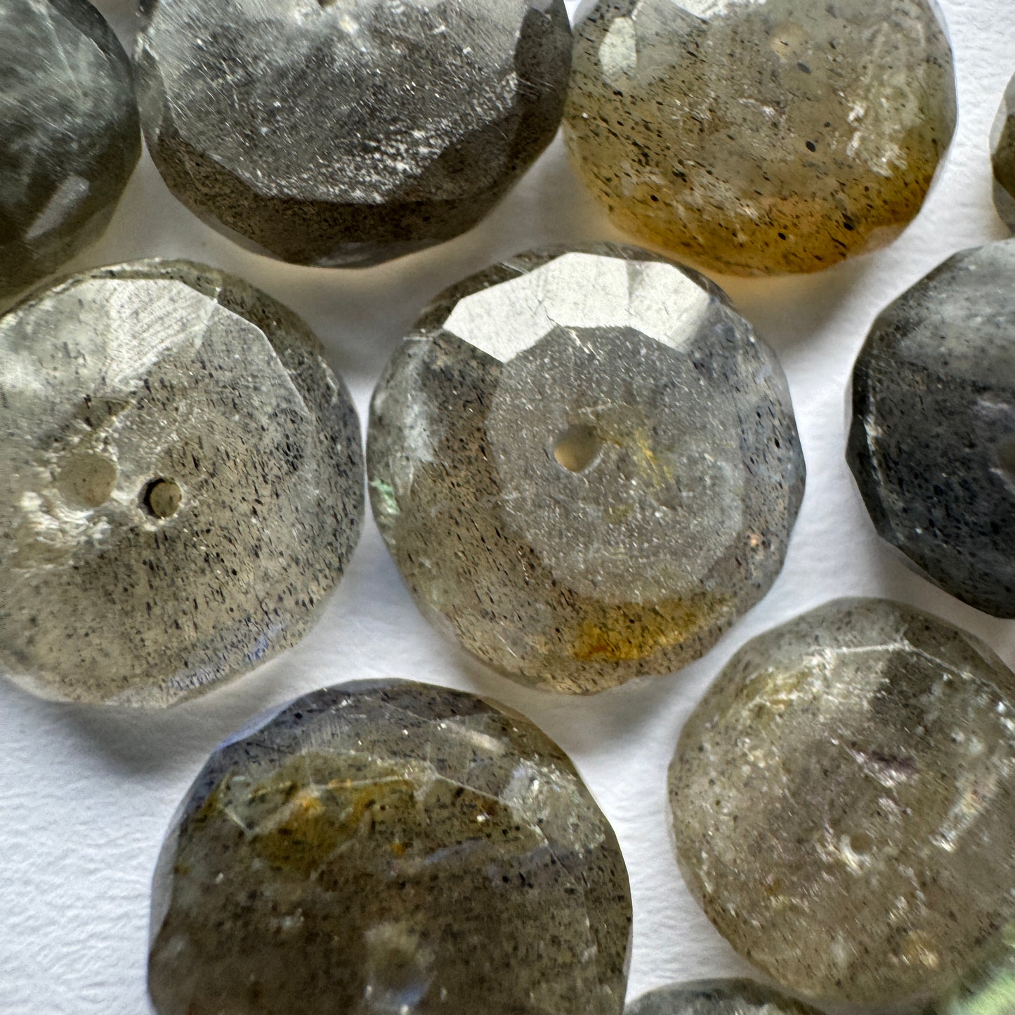 Mesmerizing Labradorite Button shape Loose Beads 33g per Bag
