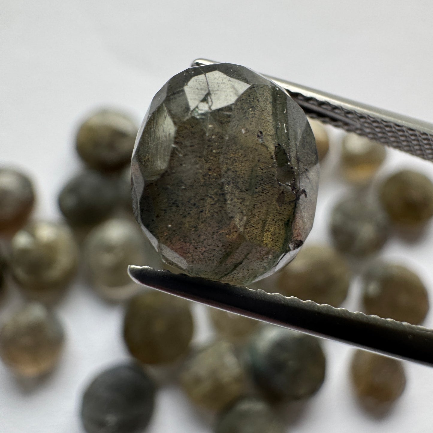 Mesmerizing Labradorite Button shape Loose Beads 33g per Bag