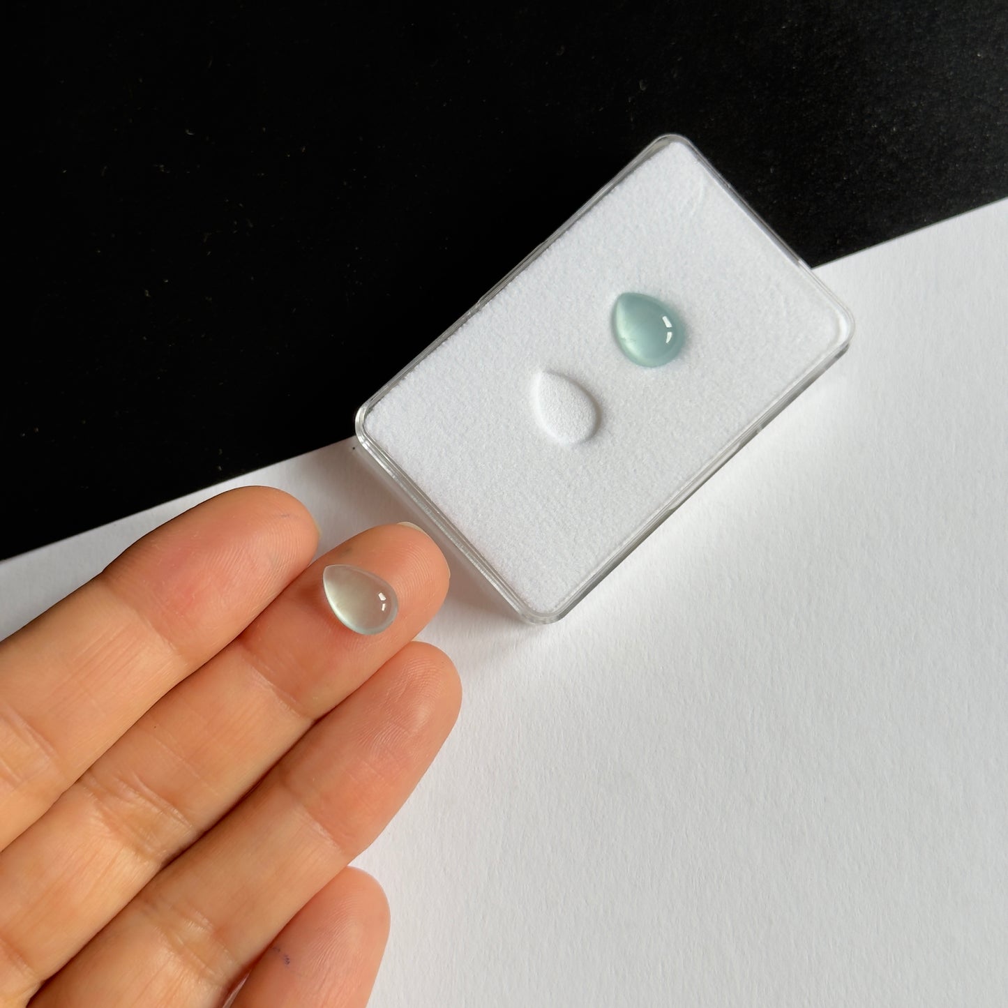 Delicate Aquamarine Cabochons Drop Shape