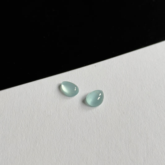 Delicate Aquamarine Cabochons Drop Shape