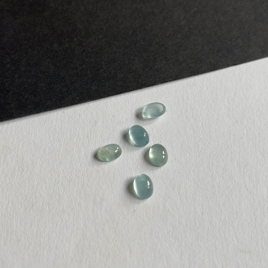 Smooth Aquamarine oval cabochons