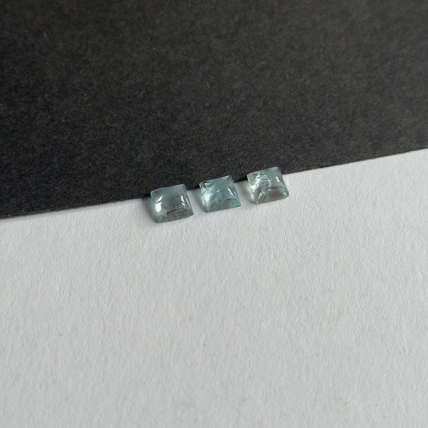 Transparent square Aquamarine Cabochons