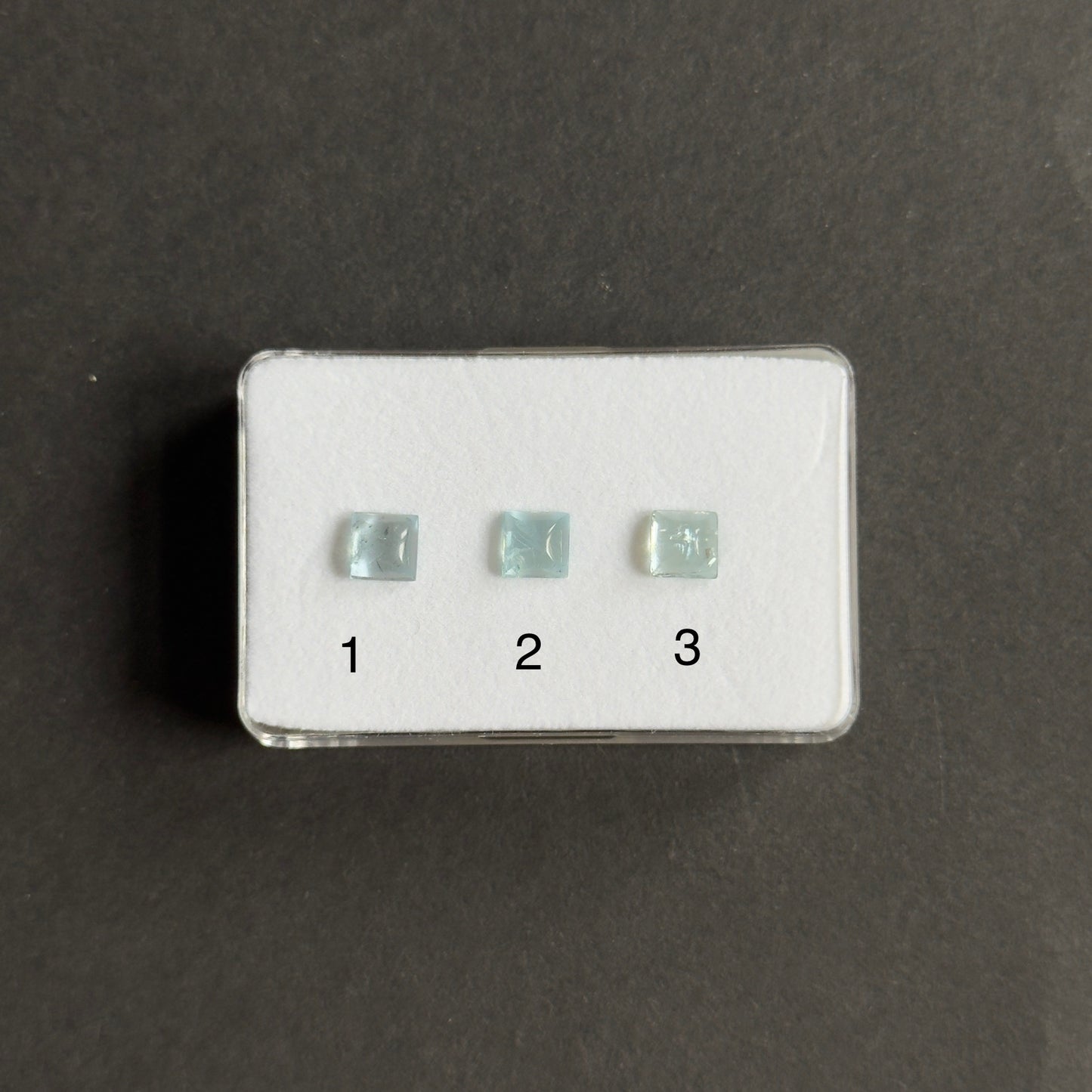 Transparent square Aquamarine Cabochons