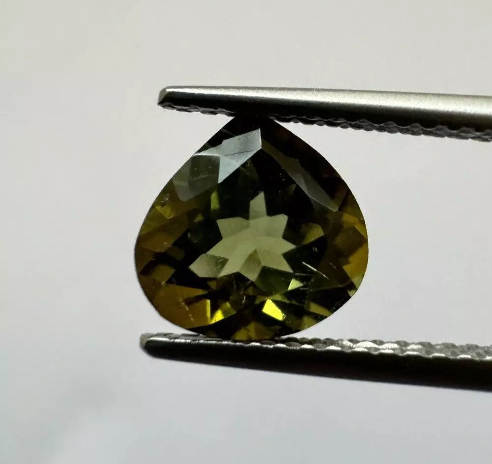 Unique Dark Green Tourmaline In Pear Shape 7.5mm x 7.7mm 4.50cts