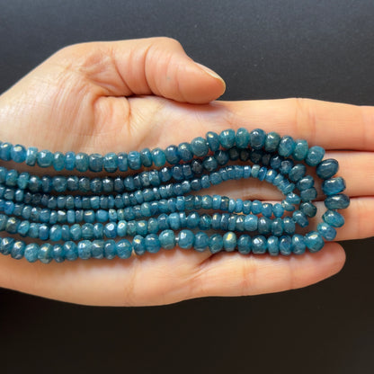Blue Apatite Rondelle Beads, 3.5-4.5 mm, 42 cm – view 1 of 3