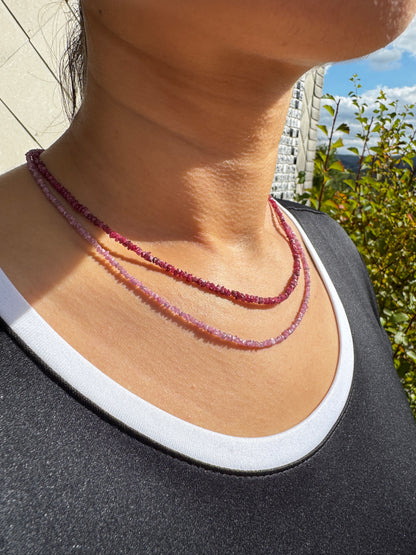 Luménz Rose Pink Raw Diamond Necklace — Sterling Silver Clasp