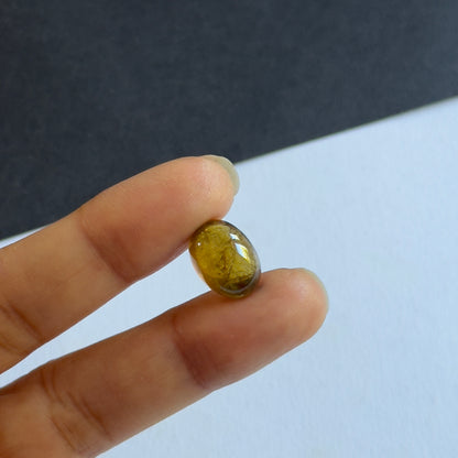 Yellow Tourmaline Oval Cabochon, 9.07 ct, 14x10 mm – view 1 of 3