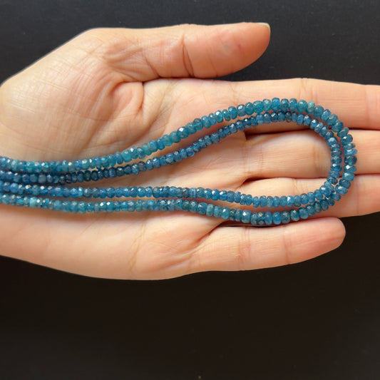 Natural Sparkling Rondell Apatite Beads Strand Faceted
