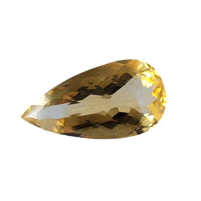 Yellow Citrine Drop Faceted Loose Stone, 26.57 ct, 29x14.7 mm – view 4 of 4