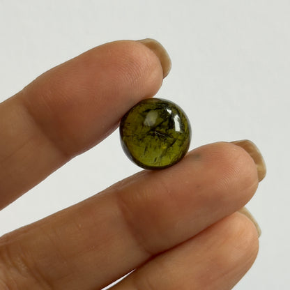 Green Tourmaline Round Cabochon, 10.4 ct – view 1 of 4