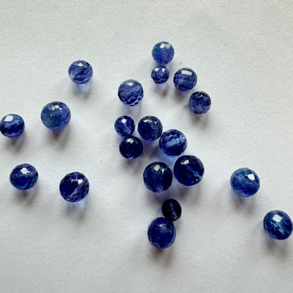 Blue Tanzanite Round Faceted Beads, 5-10 mm – view 3 of 4