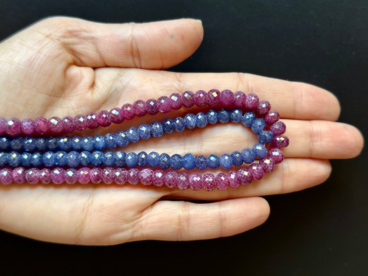 Dark Sapphire and Ruby Beads Strands