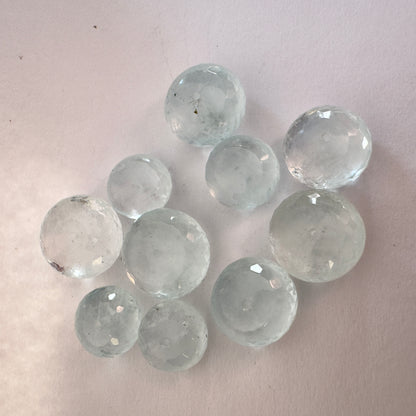 Cornflower Blue Aquamarine Round Drilled Loose Beads, 10 pieces – view 3 of 16
