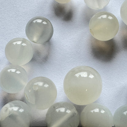 White Moonstone Round Beads, 8-9 mm – view 4 of 8
