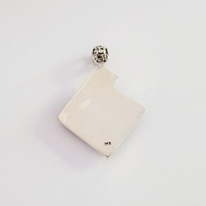 Blue Topaz Rectangular Pendant, 34.5x29.5 mm – view 4 of 4
