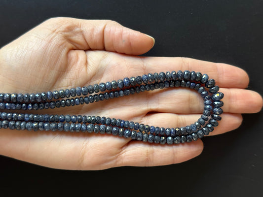 Sapphire Rondelle Beads Dark Blue
