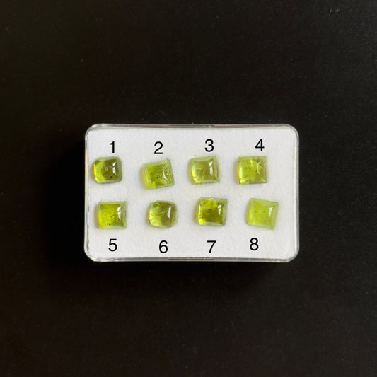 Beauty of Spring with Peridot Square Cabochon