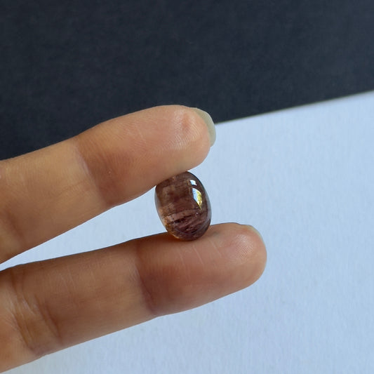 Ethereal Smooth Blurry Brown Pink Tourmaline  Cabochon 7,91cts