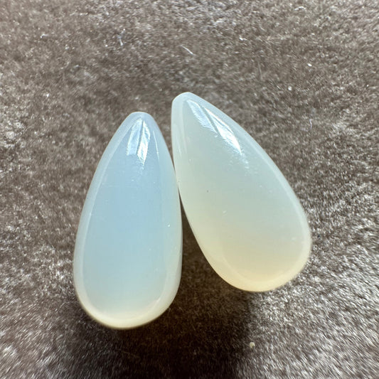 Moonstone Drops Pair Drilled