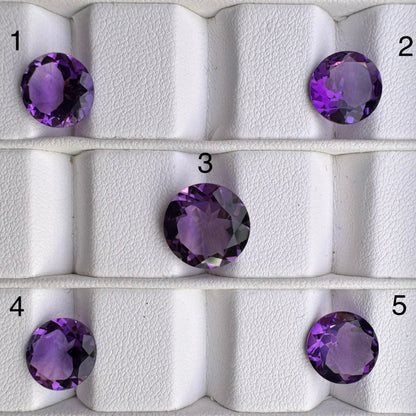 Purple Amethyst Round Faceted Loose Stone