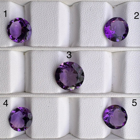 Amethyst Deep Enchanting Round Faceted Cut Stones With Choice