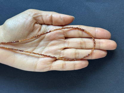 Orange Gemstone Round Faceted Beads, 21.18 ct, 43 cm – view 1 of 2