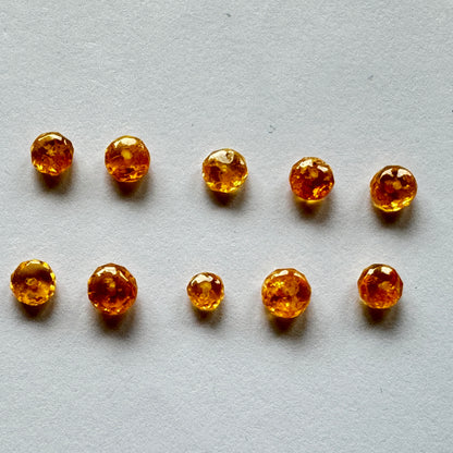 Mandarin Orange Garnet Round Drilled Loose Beads, 2-4 mm – view 13 of 15